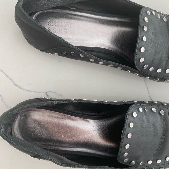 Bleechers and bond Arianna studded leather loafers slip on size 10 - Picture 8 of 12